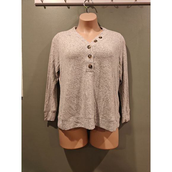 stitchfix x MARKET & SPRUCE Joey Henley Cozy Brushed Knit Top 1x - Picture 1 of 2